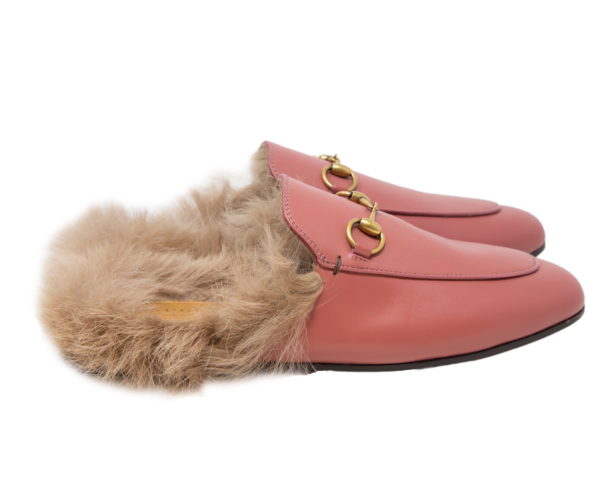 SLIPPERS PRINCETOWN IN PELLE ROSA - GUCCI -