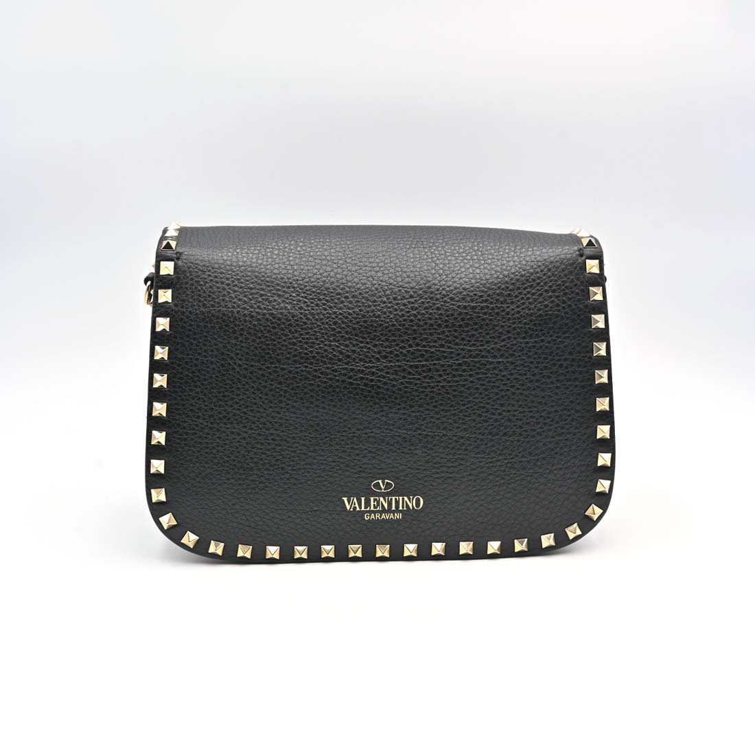 BORSA ROCKSTUD GUITAR ROLLING PELLE  NERA VALENTINO